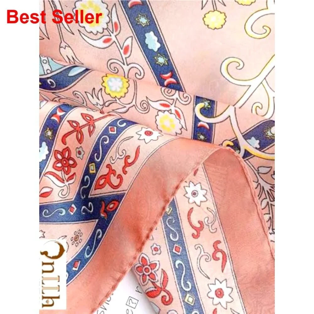 Silky Polyester Scarf for Women Lightweight Satin Head Wrap